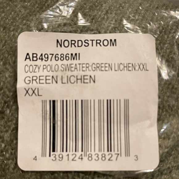 ABOUND COZY POLO SWEATER IN GREEN LICHEN IN SIZE XXL NWT - Picture 3 of 10